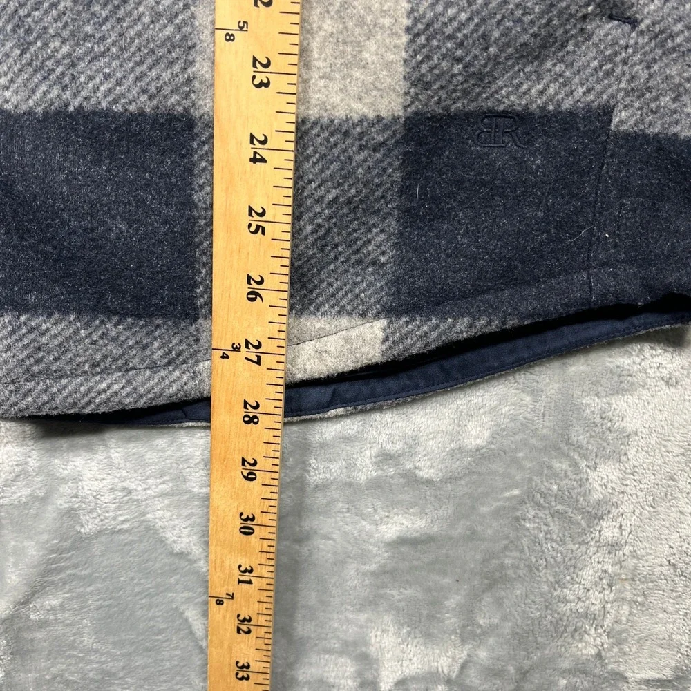 Banana Republic Lined Flannel Shirt Jacket Mens Navy Grey‎ Buffalo Plaid Small